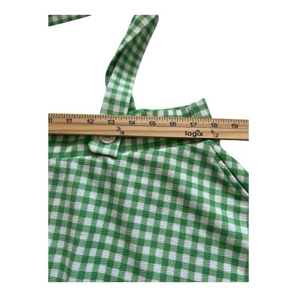 Midnight Hour HT Suspender Skirt Womens 2X Green White Gingham Skater Pin-Up - Picture 7 of 10